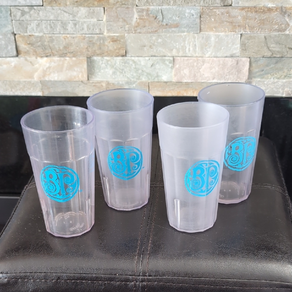 Vintage Boston Pizza Logo Tumblers, Set of 4